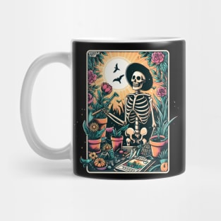 Gardener Skeleton Plant Lover Tarot Card , Gardener Plant Mom Mug